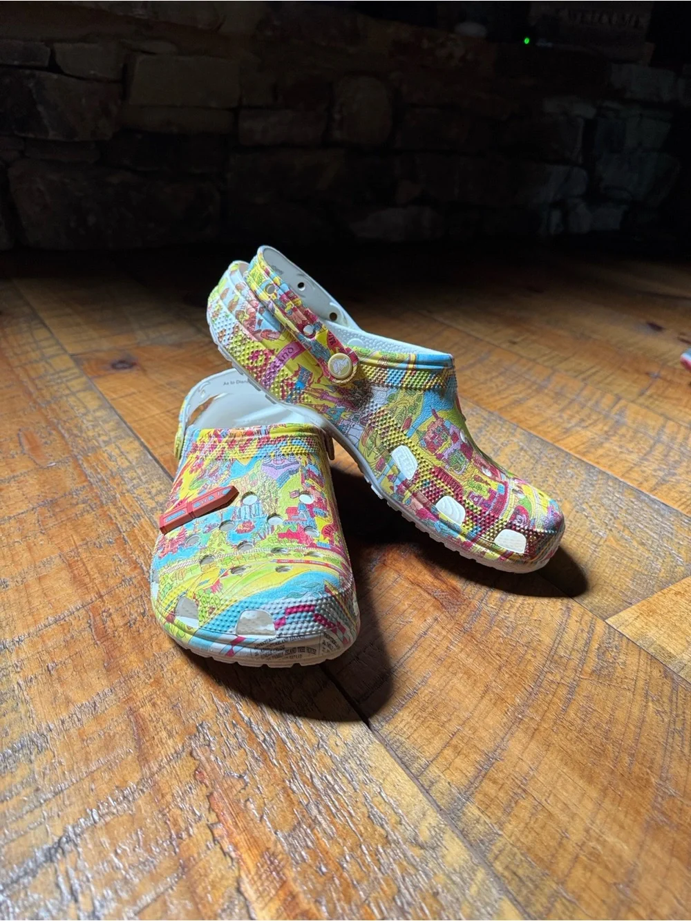 Disney Walt Disney World 50th Anniversary crocs with park map print Size 12